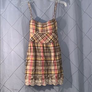 Papaya plaid lace padded Cami large